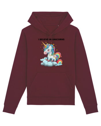 Unicorn dragut mesaj I believe in unicorns, design 1 Burgundy