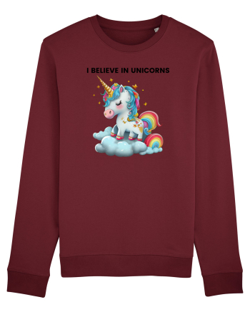 Unicorn dragut mesaj I believe in unicorns, design 1 Burgundy