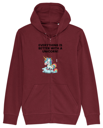 Unicorn dragut mesaj Everything is better with a unicorn!, design 1 Burgundy