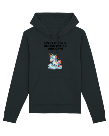 Unicorn dragut mesaj Everything is better with a unicorn!, design 1 Black
