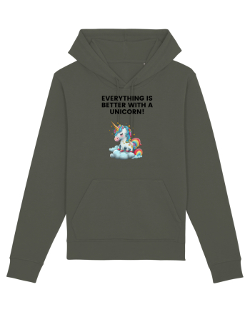 Unicorn dragut mesaj Everything is better with a unicorn!, design 1 Khaki