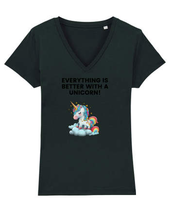 Unicorn dragut mesaj Everything is better with a unicorn!, design 1 Black