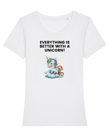 Unicorn dragut mesaj Everything is better with a unicorn!, design 1 White