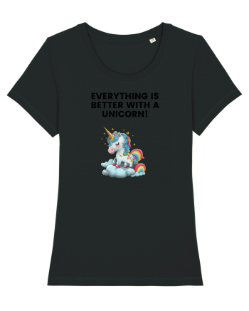 Unicorn dragut mesaj Everything is better with a unicorn!, design 1 Black