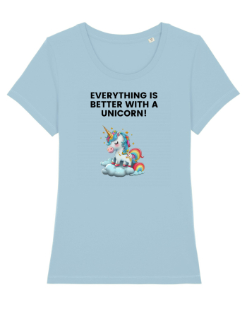 Unicorn dragut mesaj Everything is better with a unicorn!, design 1 Sky Blue