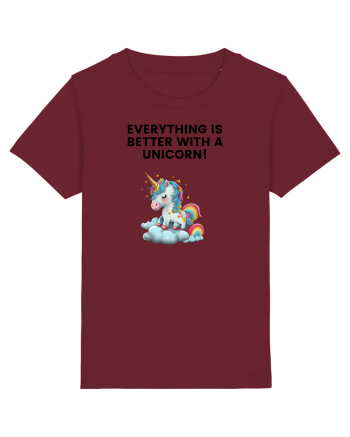 Unicorn dragut mesaj Everything is better with a unicorn!, design 1 Burgundy