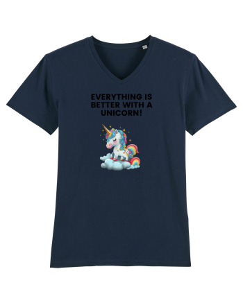 Unicorn dragut mesaj Everything is better with a unicorn!, design 1 French Navy
