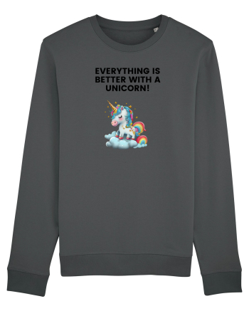 Unicorn dragut mesaj Everything is better with a unicorn!, design 1 Anthracite