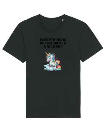 Unicorn dragut mesaj Everything is better with a unicorn!, design 1 Black