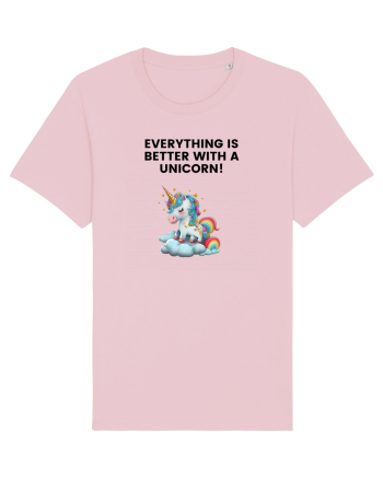 Unicorn dragut mesaj Everything is better with a unicorn!, design 1 Cotton Pink
