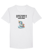 Unicorn dragut mesaj Everything is better with a unicorn!, design 1 Tricou mânecă scurtă guler larg Bărbat Skater