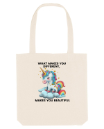 Unicorn mesaj What makes you different, makes you beautiful, design 1 Sacoșă textilă