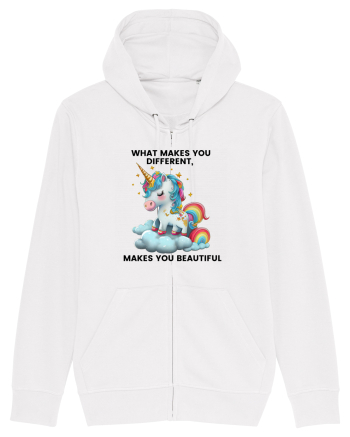 Unicorn mesaj What makes you different, makes you beautiful, design 1 White