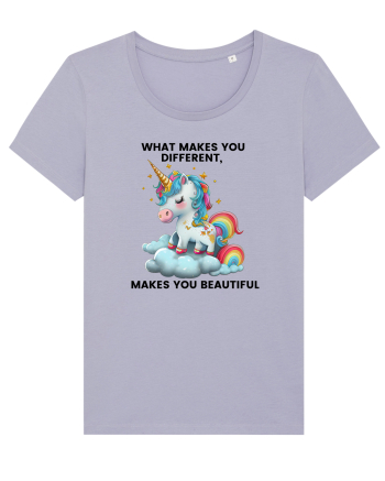 Unicorn mesaj What makes you different, makes you beautiful, design 1 Lavender