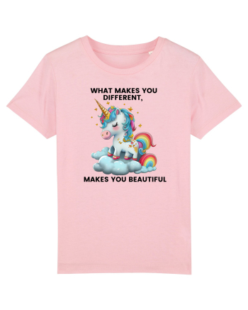 Unicorn mesaj What makes you different, makes you beautiful, design 1 Cotton Pink