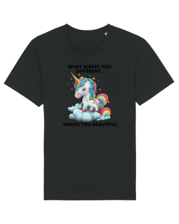 Unicorn mesaj What makes you different, makes you beautiful, design 1 Black