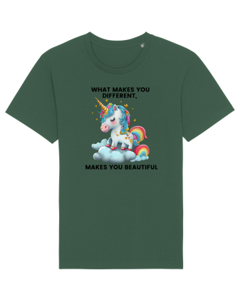 Unicorn mesaj What makes you different, makes you beautiful, design 1 Bottle Green