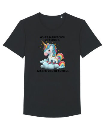 Unicorn mesaj What makes you different, makes you beautiful, design 1 Black