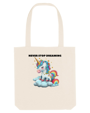 Unicorn dragut mesaj Never stop dreaming, design 1 Natural