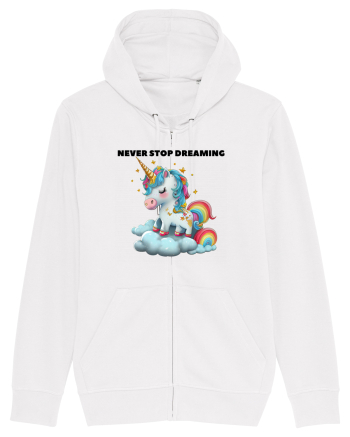 Unicorn dragut mesaj Never stop dreaming, design 1 White