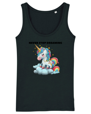 Unicorn dragut mesaj Never stop dreaming, design 1 Black