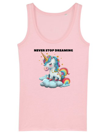 Unicorn dragut mesaj Never stop dreaming, design 1 Cotton Pink