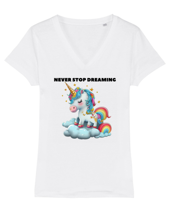 Unicorn dragut mesaj Never stop dreaming, design 1 White