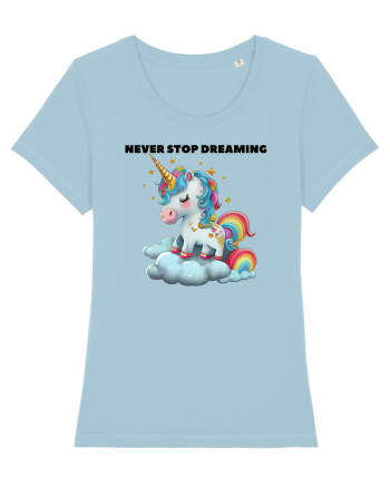 Unicorn dragut mesaj Never stop dreaming, design 1 Sky Blue