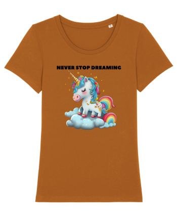 Unicorn dragut mesaj Never stop dreaming, design 1 Roasted Orange