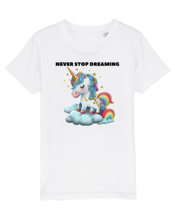 Unicorn dragut mesaj Never stop dreaming, design 1 White