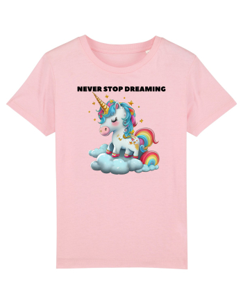 Unicorn dragut mesaj Never stop dreaming, design 1 Cotton Pink