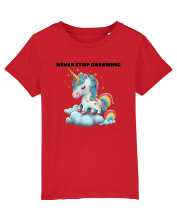 Unicorn dragut mesaj Never stop dreaming, design 1 Red