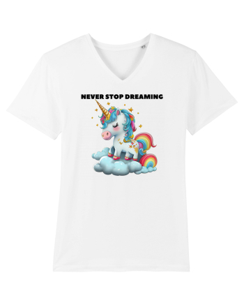 Unicorn dragut mesaj Never stop dreaming, design 1 White