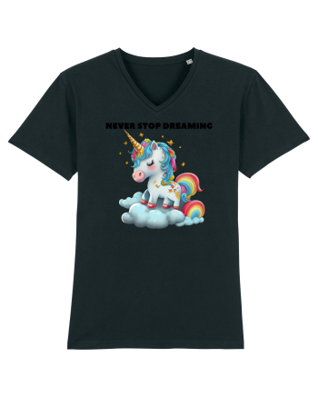 Unicorn dragut mesaj Never stop dreaming, design 1 Black