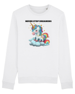 Unicorn dragut mesaj Never stop dreaming, design 1 Bluză mânecă lungă Unisex Rise