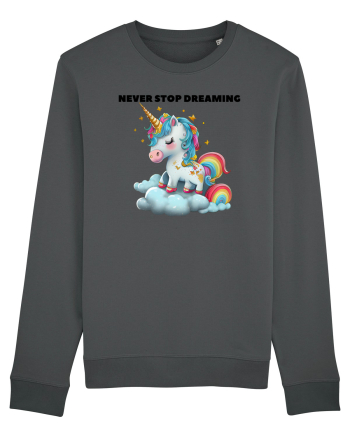 Unicorn dragut mesaj Never stop dreaming, design 1 Anthracite