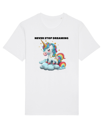 Unicorn dragut mesaj Never stop dreaming, design 1 White