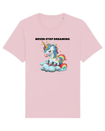 Unicorn dragut mesaj Never stop dreaming, design 1 Cotton Pink