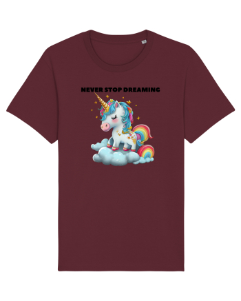 Unicorn dragut mesaj Never stop dreaming, design 1 Burgundy