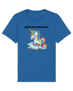 Unicorn dragut mesaj Never stop dreaming, design 1 Tricou mânecă scurtă Unisex Rocker