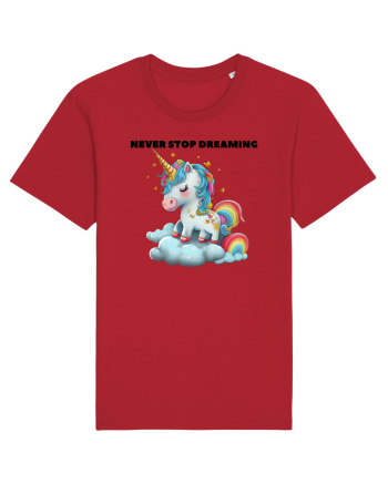 Unicorn dragut mesaj Never stop dreaming, design 1 Red