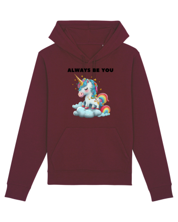 Unicorn mesaj ALWAYS BE YOU, design 1 Burgundy