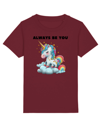 Unicorn mesaj ALWAYS BE YOU, design 1 Burgundy