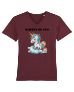 Unicorn mesaj ALWAYS BE YOU, design 1 Tricou mânecă scurtă guler V Bărbat Presenter