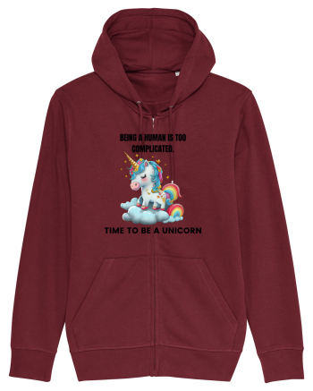 Unicorn Being a human is too complicated. Time to be a unicorn, design 1 Burgundy