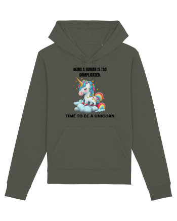 Unicorn Being a human is too complicated. Time to be a unicorn, design 1 Khaki