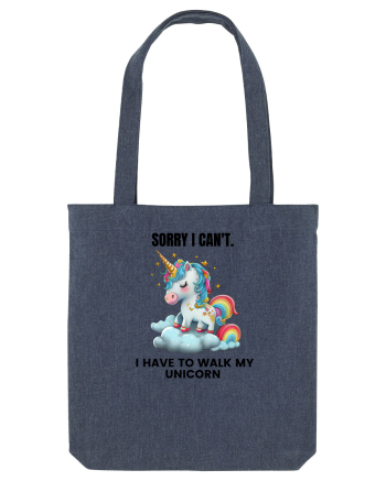 Unicorn Sorry I Can't, I Have to Walk My Unicorn, design 1 Midnight Blue