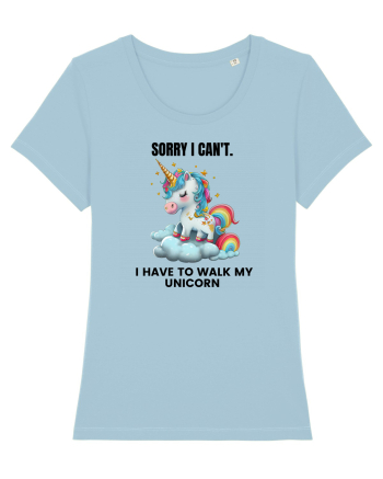 Unicorn Sorry I Can't, I Have to Walk My Unicorn, design 1 Sky Blue