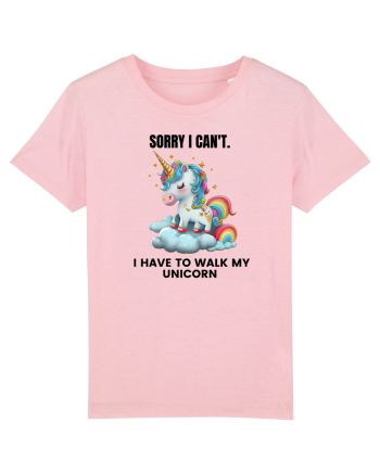 Unicorn Sorry I Can't, I Have to Walk My Unicorn, design 1 Cotton Pink