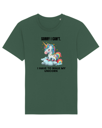 Unicorn Sorry I Can't, I Have to Walk My Unicorn, design 1 Bottle Green